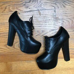 Gothic Lolita Victorian Fetish High Heel Lace-up Booties US 6
